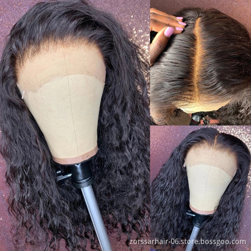 Raw Indian Virgin Human Hair Lace Frontal Wig for Black Women HD Full Lace Front Wig Deep Wave Curly Bob Closure Wig